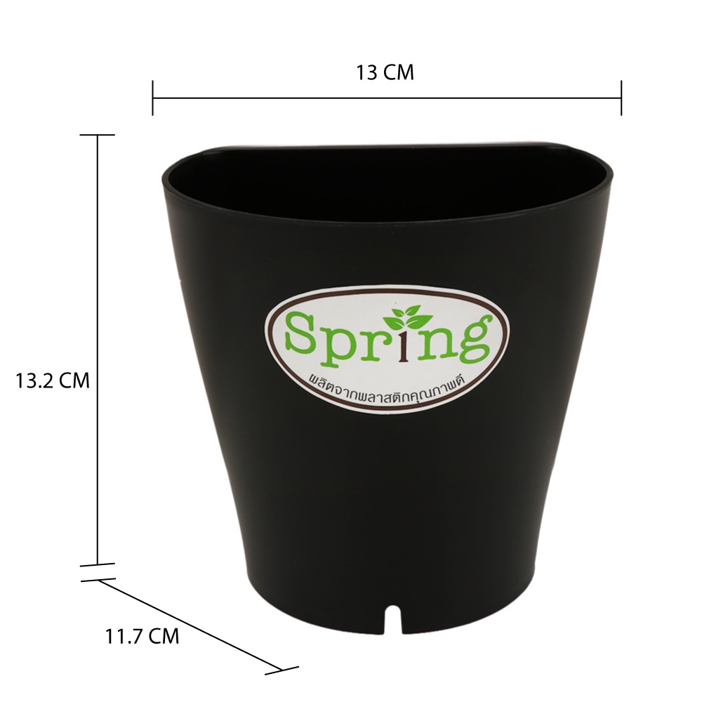 HomeBase SPRING Chậu nhựa trồng cây treo tường Thái Lan W13xH13xD11.7cm màu đen