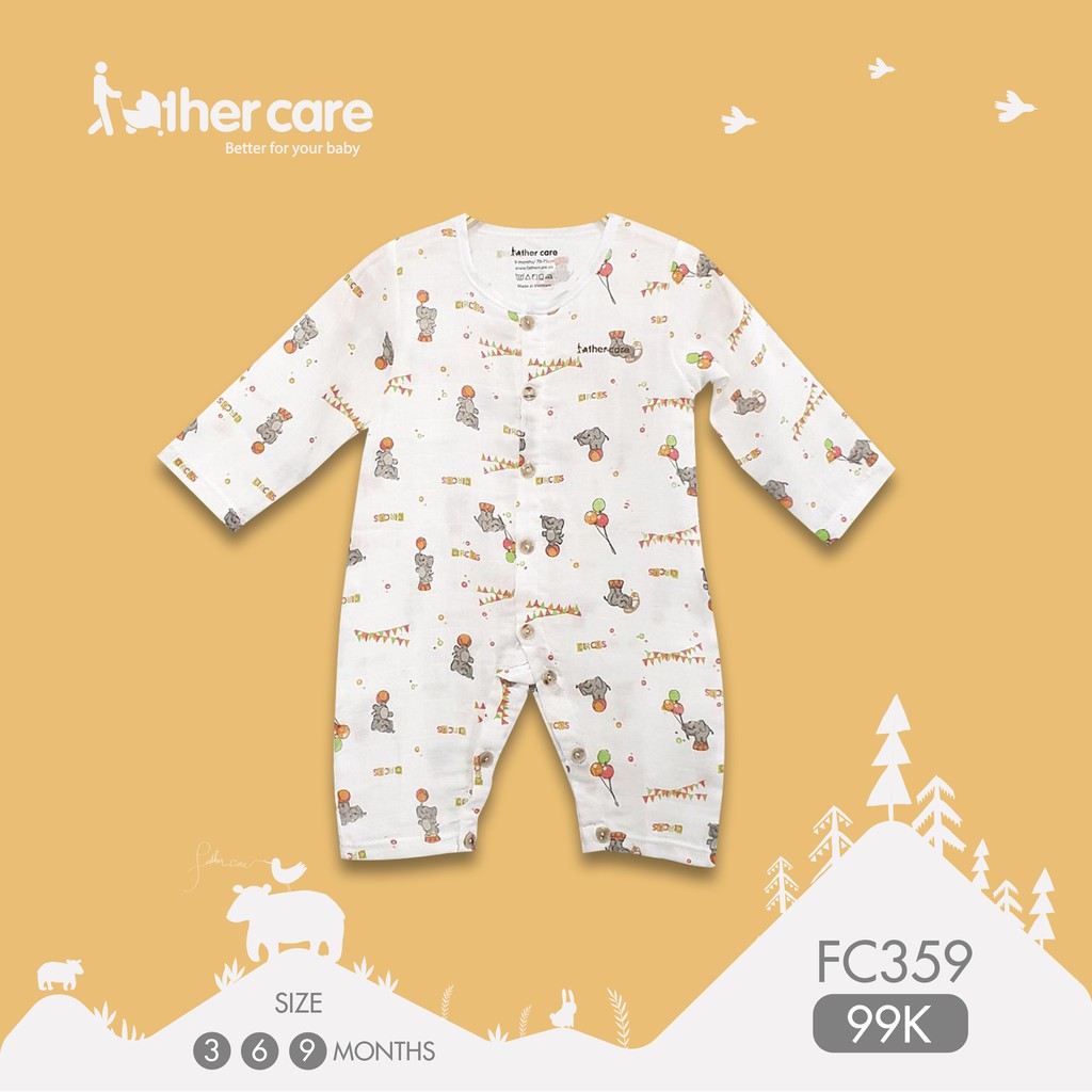 Bộ Body FatherCare Dài Tay Xô Đũi - Họa tiết