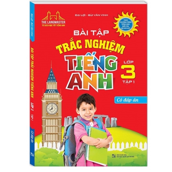 Sách Combo 2c Bài Tập Trắc Nghiệm Tiếng Anh Lớp 3 tập 1+2 mt