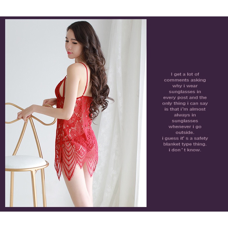 Váy ngủ ren sexy kèm quần chip