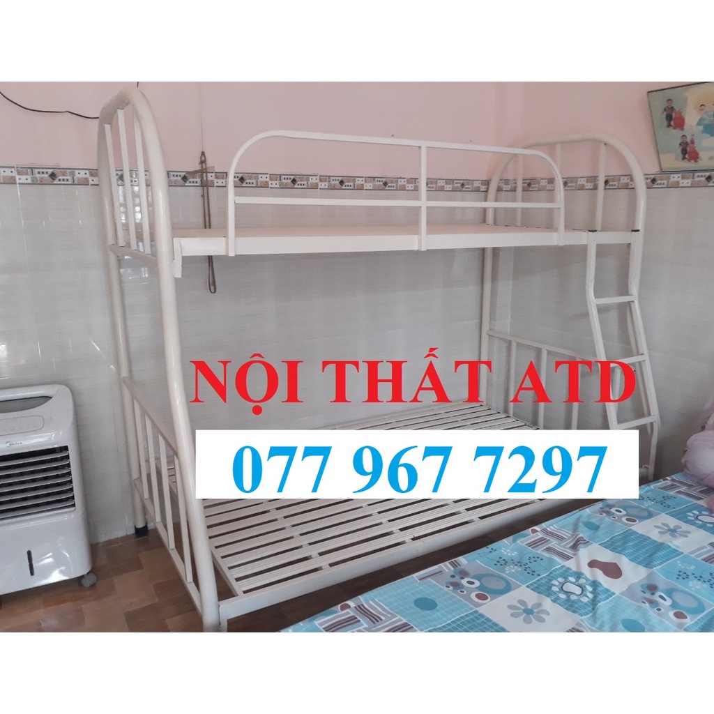 Giường tầng trên 1m4 dưới 1m6 dài 2m, giường tầng tròn phi 49 giao hàng toàn quốc sắt dày dặn
