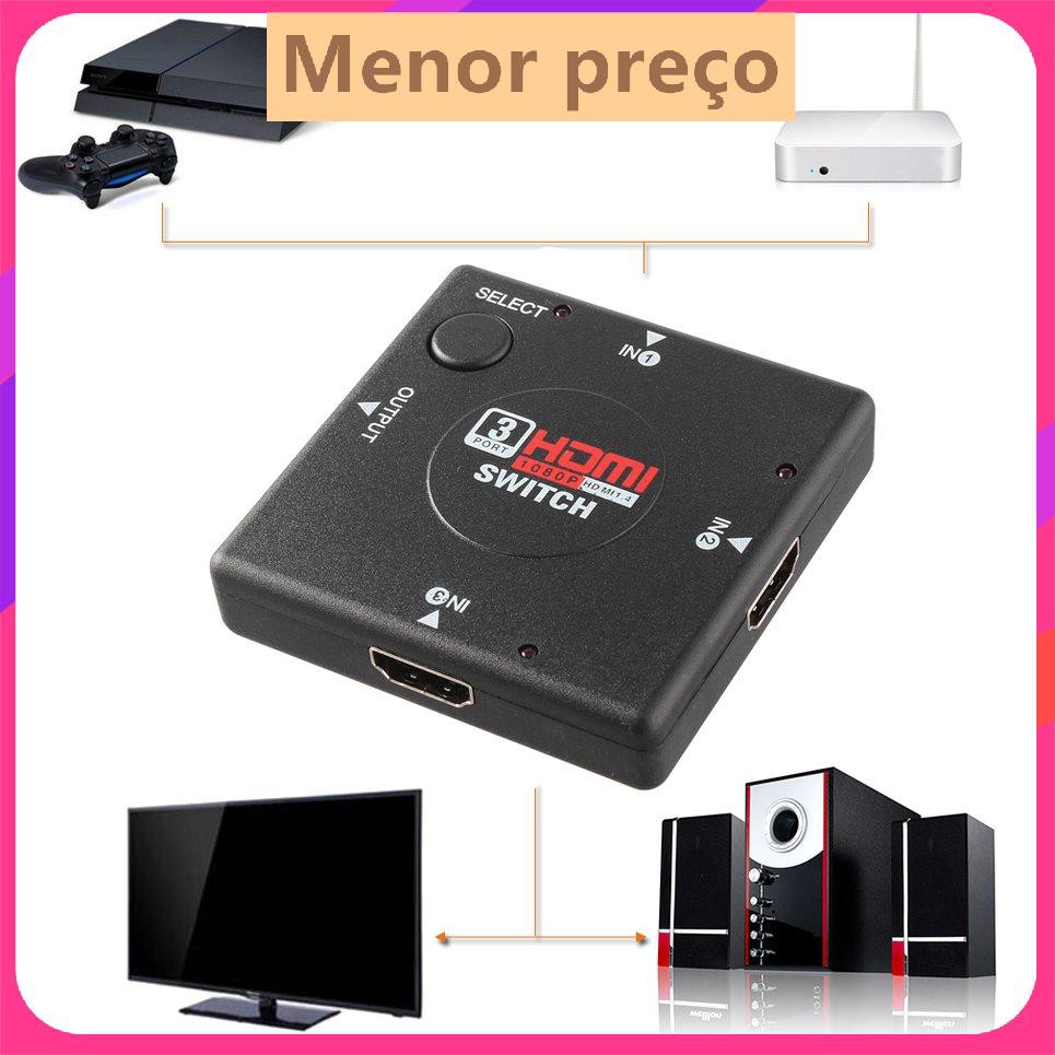 Video định nghĩa Bộ chuyển mạch mini 3 Cổng Bộ chuyển đổi HDMI cho HDTV PS3 1080P