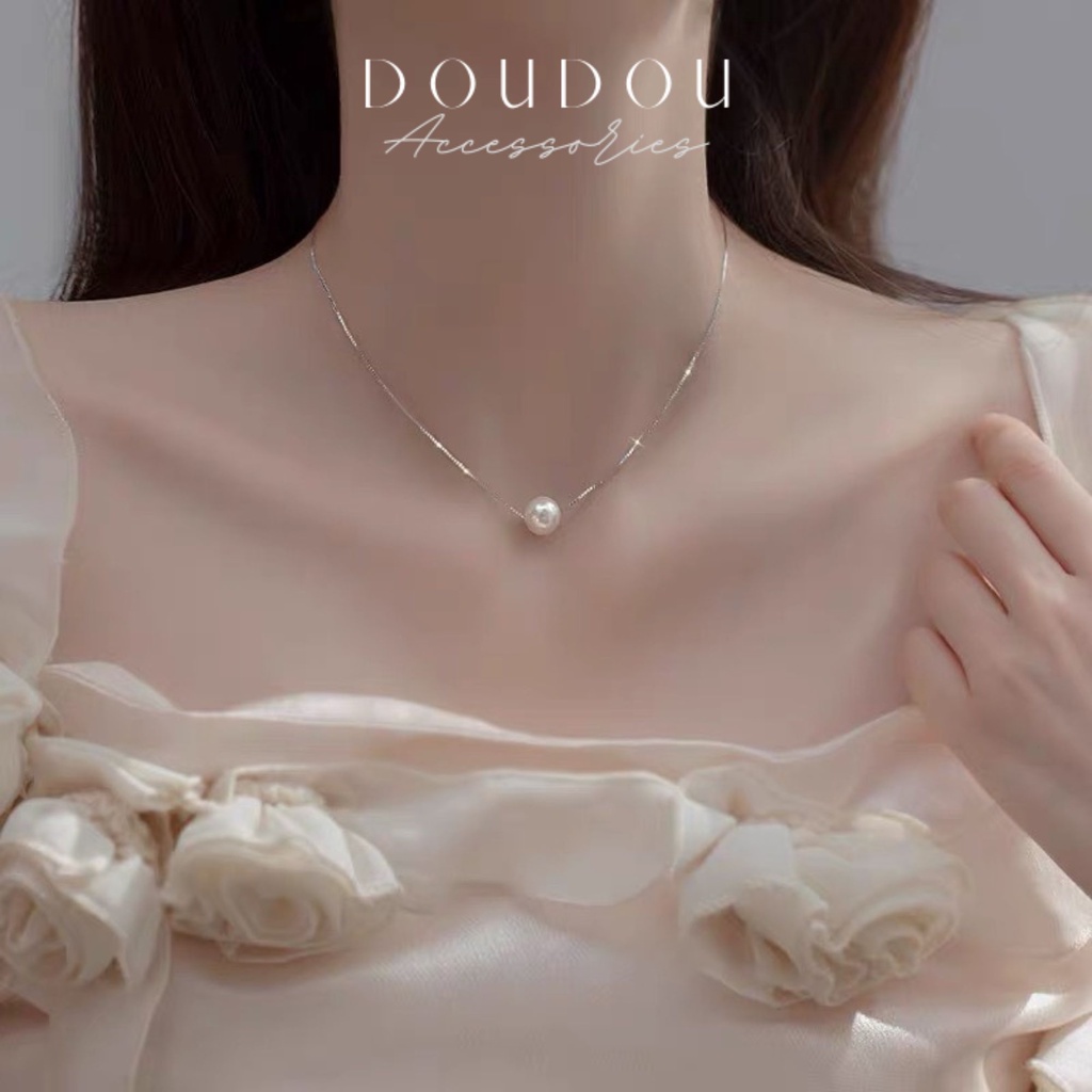 Dây chuyền nữ đẹp DOUDOU Dây chuyền ngọc trai nhân tạo phong cách Hàn Quốc thanh lịch thời trang XL012