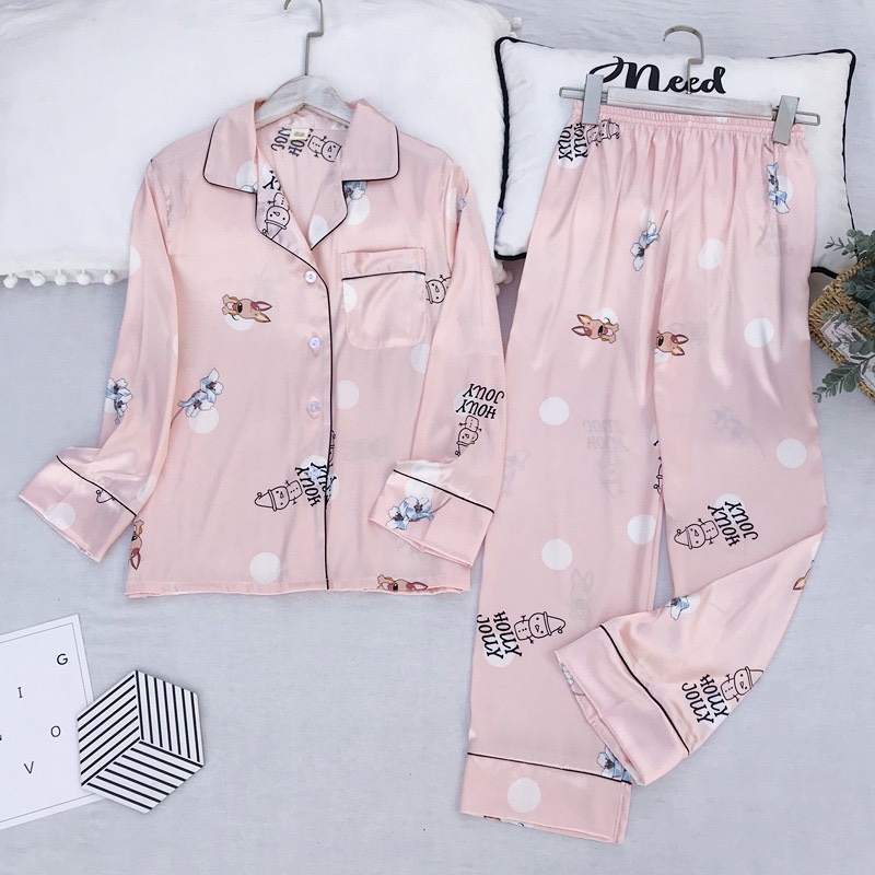 Pajamas Đồ Ngủ Mặc Nhà Lụa Mềm Mịn FreeSize AMANTA AMTPY039