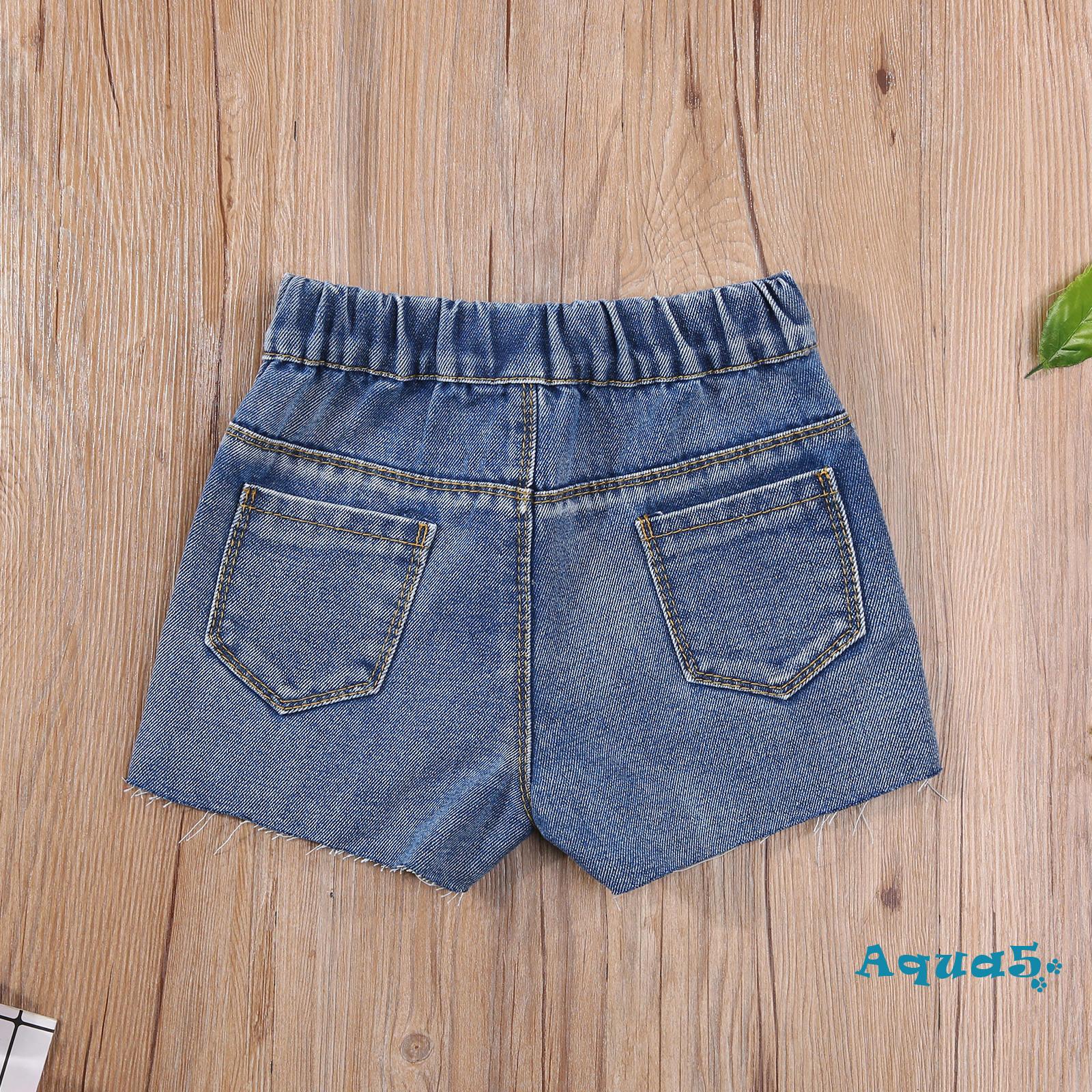 Quần Short Jeans Cá Tính Cho Bé Gái