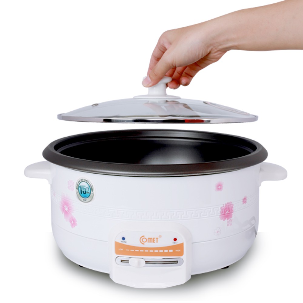 Nồi lẩu điện Comet CM7731 - Trắng hồng - 3.5 Lít