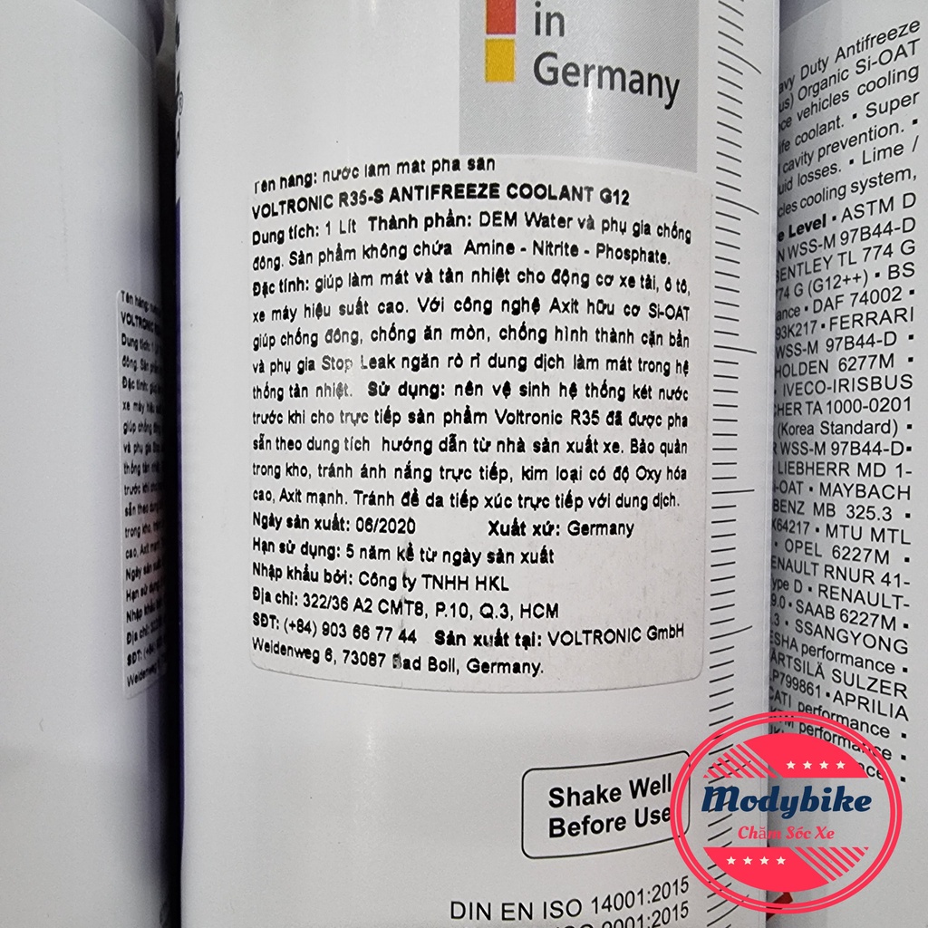 Nước Làm Mát Đã Pha Sẵn Cao Cấp Voltronic R35-S Racing 1L
