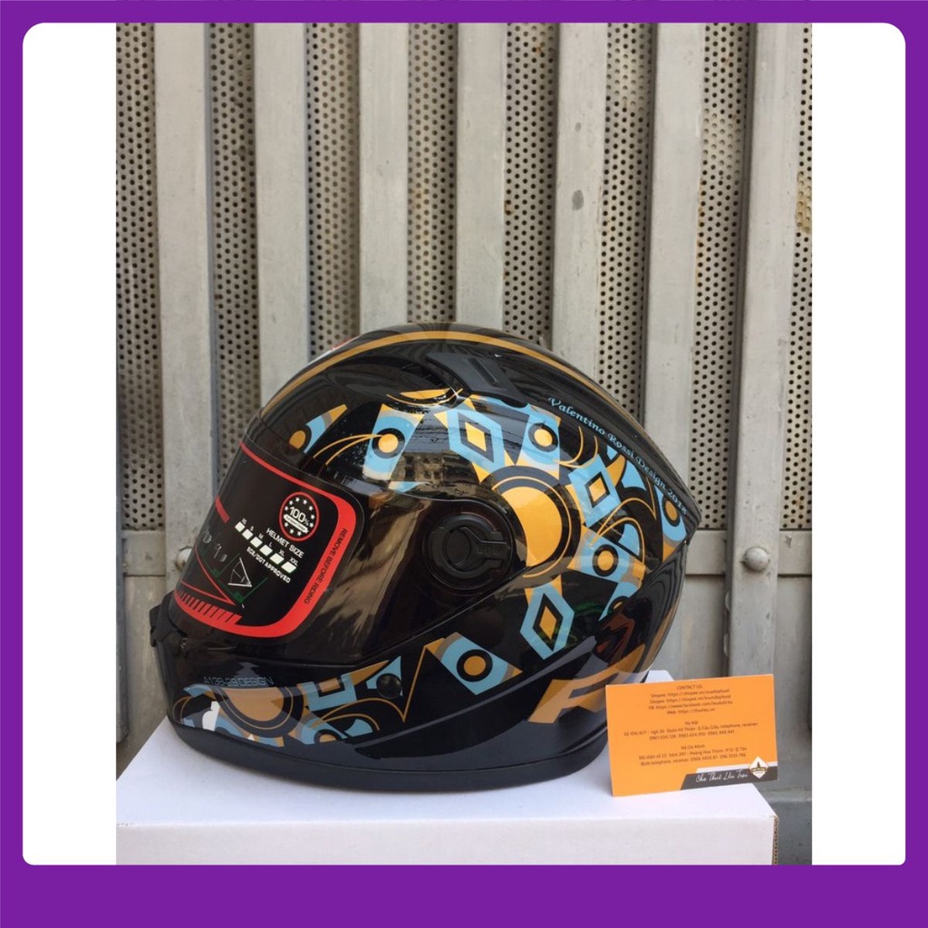 bảo hành 24 tháng nón bảo hiểm full face AGU tem Valentino Rossi màu đồng sang chảnh chất lượng