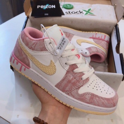 Giày Thể Thao Nữ Cổ Thấp Giày Nike Air Jordan 1 JD1 Low Hồng Vảy Sơn Full Box Bill | BigBuy360 - bigbuy360.vn