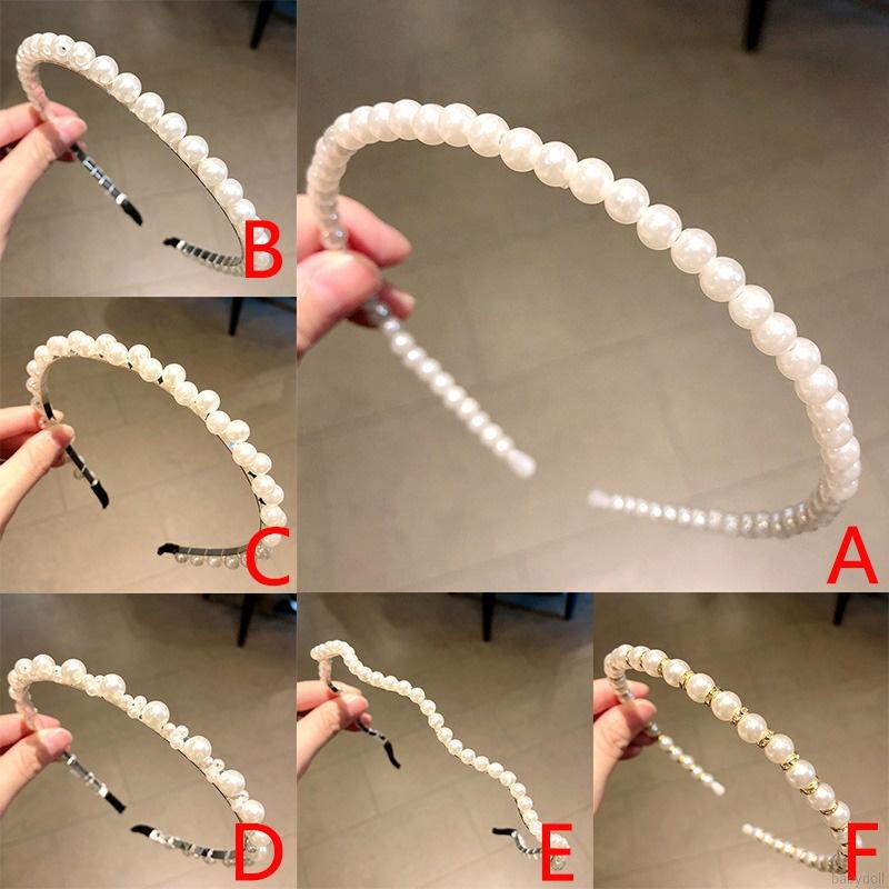 Băng Đô Cài Tóc Đính Ngọc Trai Nhân Tạo Xinh Xắn Cho Nữ