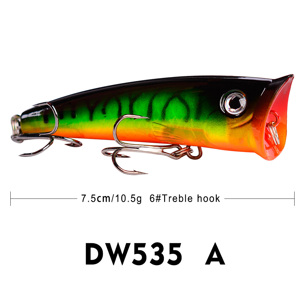 Lavia （COD）75mm/10.5g Floating Popper Lure Large Size Popper Sea Fishing Lure Top-water Shallow Artificial Wobbler Plastic Fishing Hard Bait