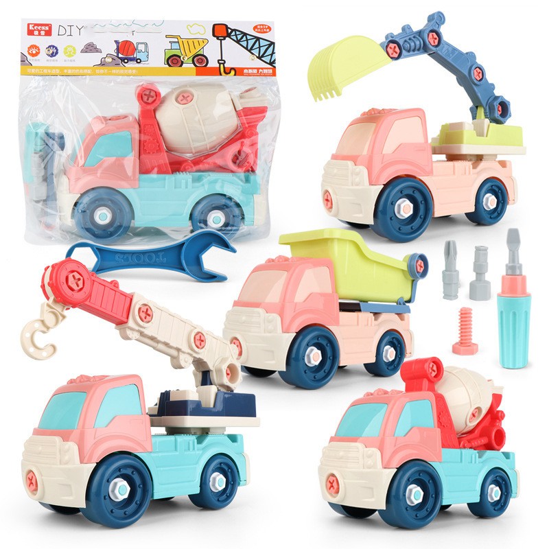 Tuyển tập bộ đồ chơi lắp ráp mô hình các loại xe cho bé nhựa nguyên sinh an toàn, nhiều màu sắc kích thích thị giác