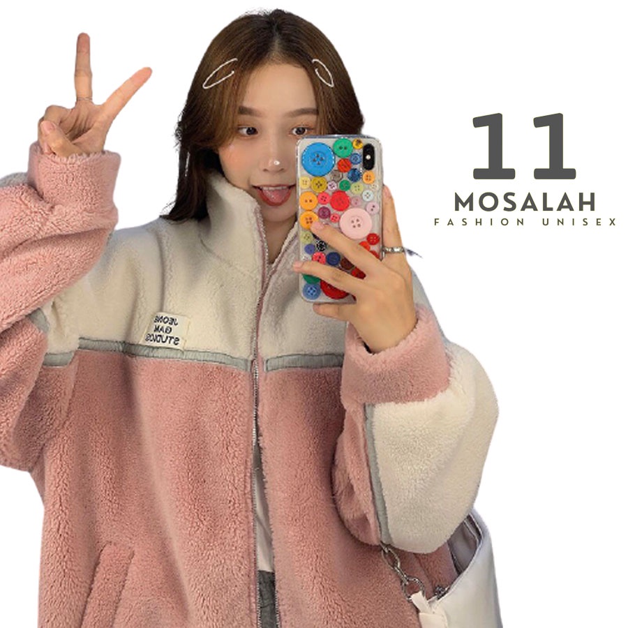 Áo khoác lông cừu nữ ulzzang dáng rộng Hàn Quốc. mo7 | BigBuy360 - bigbuy360.vn