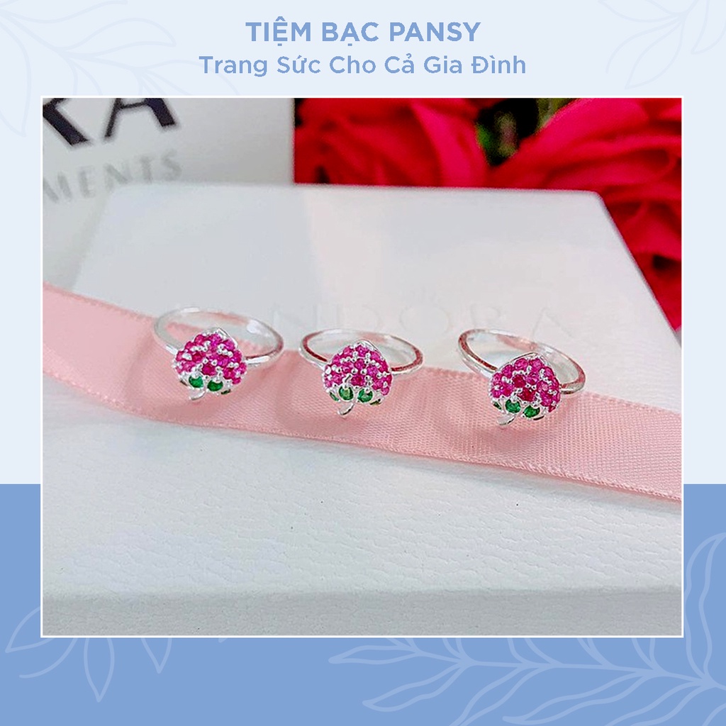 Nhẫn bạc trẻ em PANSY hình dâu tây dễ thương - Nhẫn bạc đẹp cho bé gái