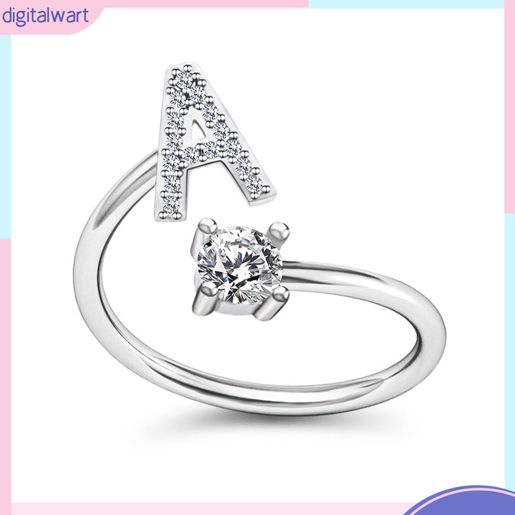 Nhẫn Cưới Mở In Chữ Cái A Đến Z Có Thể Điều Chỉnh Kích Thước