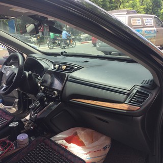 Thảm da Taplo Honda CRV 2017-2019 vân Carbon cao cấp (không HUD)