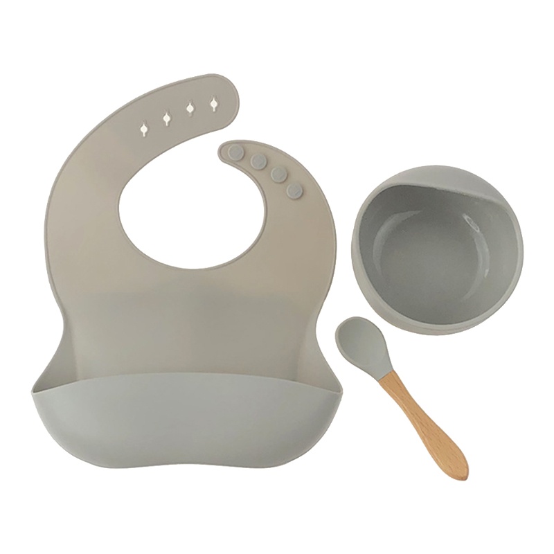 Bộ 3 Dụng Cụ Ăn Bằng Silicone Chống Trượt Chống Thấm Nước Cho Bé