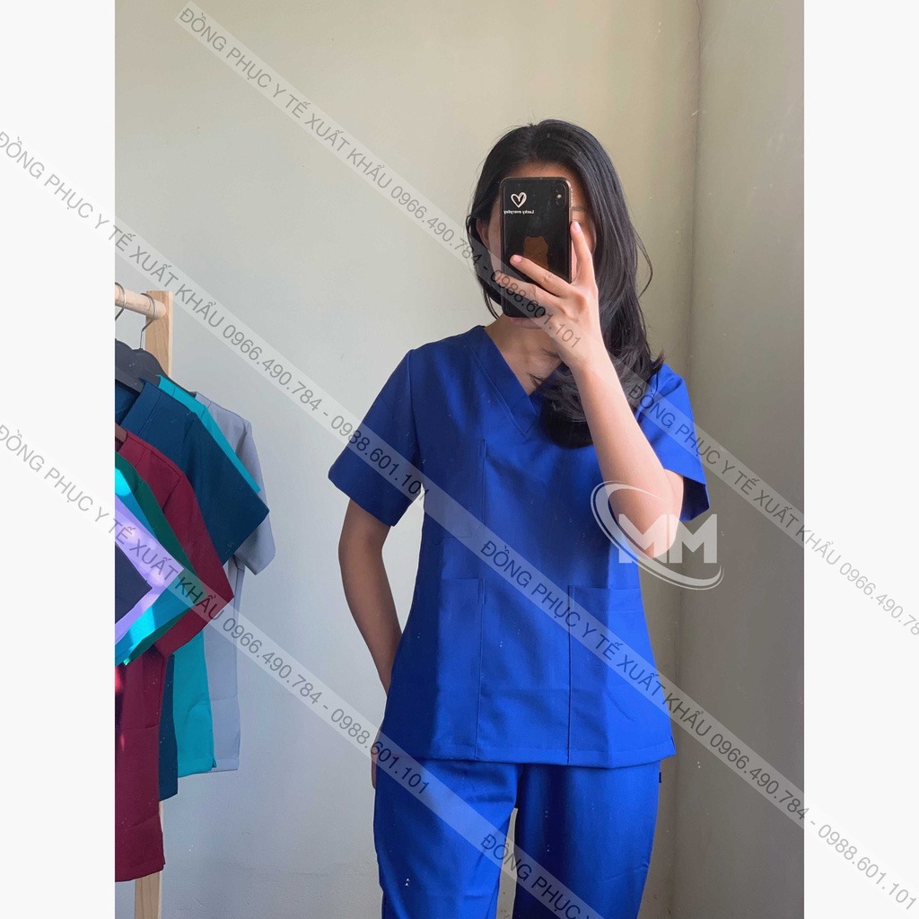 Bộ scrubs Xanh đoàn, Blouse bác sỹ, phẫu thuật, thẩm mỹ, Spa, Đông Phục Y Tế Cao Cấp