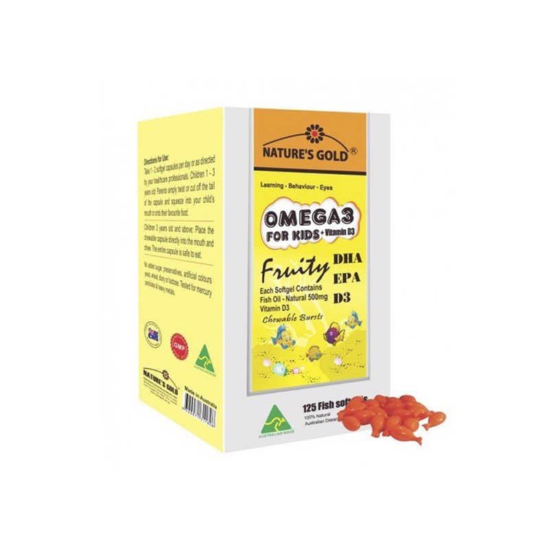 Viên dầu cá OMEGA 3 FOR KIDS + Vitamin D3 - NHẬP KHẨU ÚC