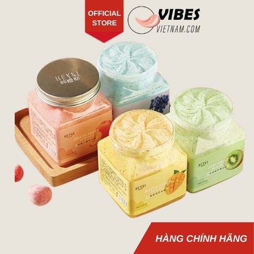 Tẩy da chết trái cây Heyxi làm sạch da dưỡng ẩm body 4 vị đào xoài việt quốc kiwi Crub Bath vibesvietnam | WebRaoVat - webraovat.net.vn