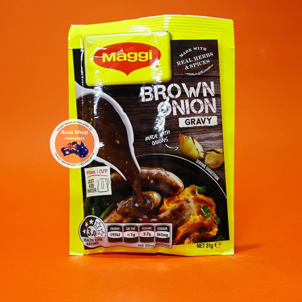 Bột Sốt Nâu Gravy Maggi Mix flavour (Pack 3 gói) - Gravy Sauce Powder Beef Steak (pack-3) - Aust Shop Chocolate