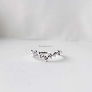 Nhẫn bạc Grace - Đá nhọn Fleck