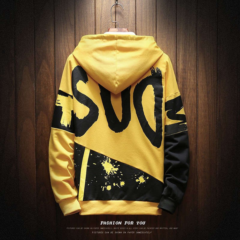 Áo hoodie có dây rút ở nón màu đen thời trang cho nam | BigBuy360 - bigbuy360.vn