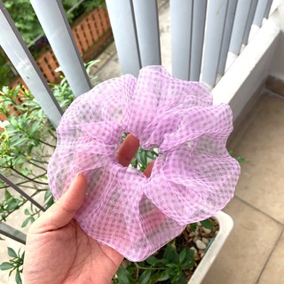 Cột tóc vải scrunchies caro nhí