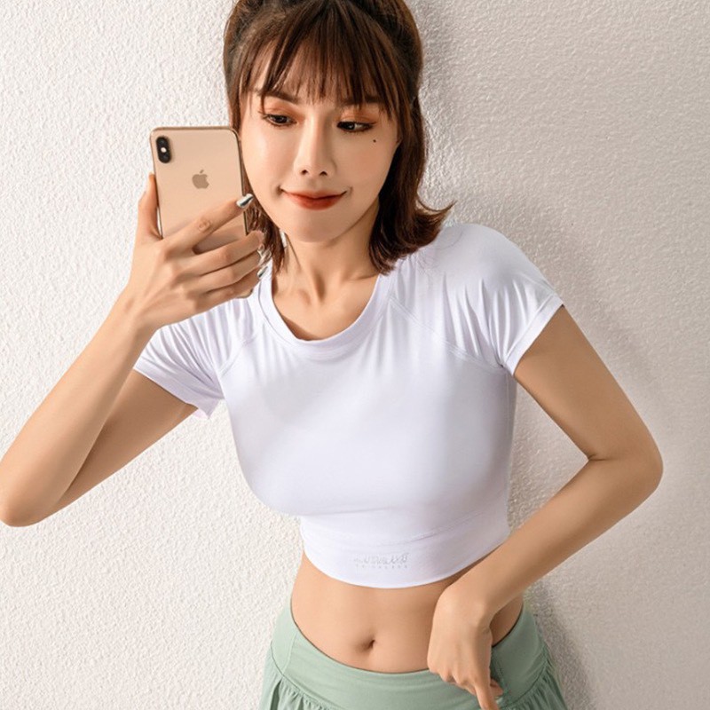 (AT6) Áo Tập Gym, Yoga, Cao Cấp, Kiểu Croptop Thời Trang, Co Giãn 4 Chiều, Thoáng Mát