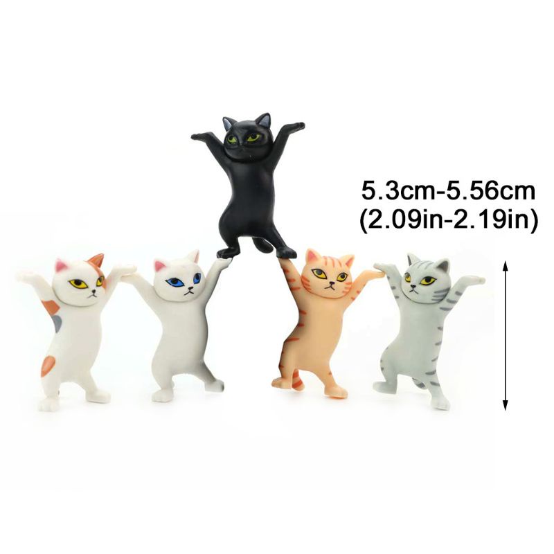 Bộ 5 mô hình búp bê chú mèo mang hòm để bàn trang trí sáng tạo thú vị làm quà cho trẻ em