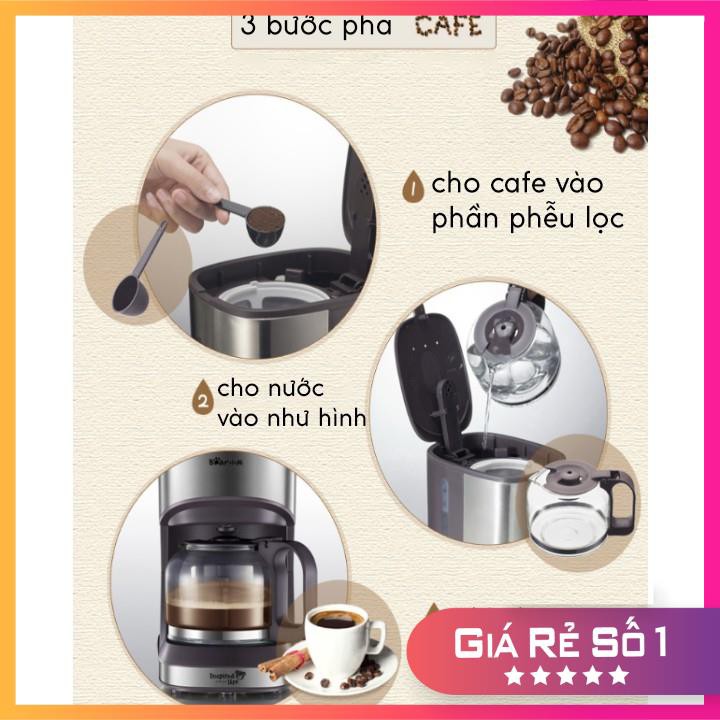 Máy Pha Cà Phê BEAR 𝗙𝗥𝗘𝗘 𝗦𝗛𝗜𝗣 Tại Nhà Nhỏ Gọn Tiện Dụng KFJ Pha Cafe Dung Tích 700ml + Tặng Bình Giữ Nhiệt