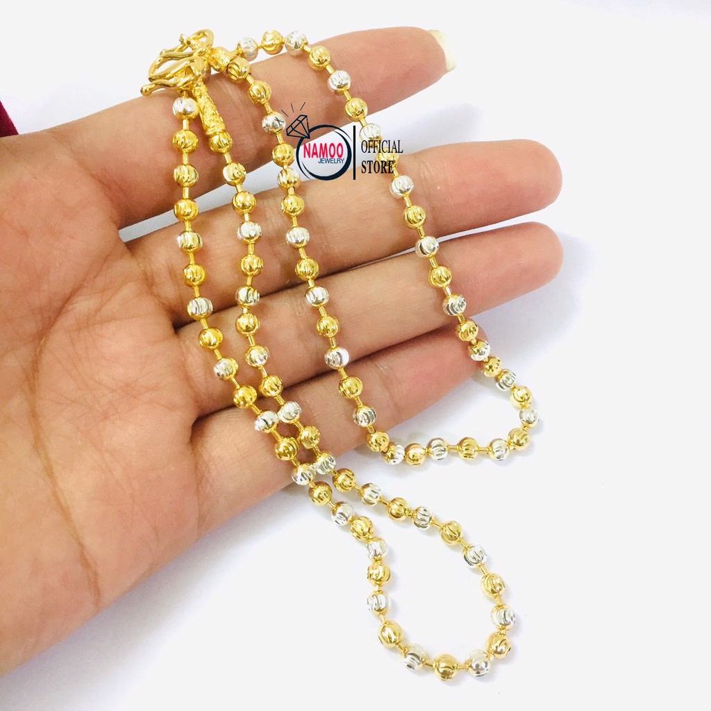 Dây Chuyền Trơn Nữ V020, Dây bi 2 Màu Hàng Bền Màu Bảo Hành 6 Tháng