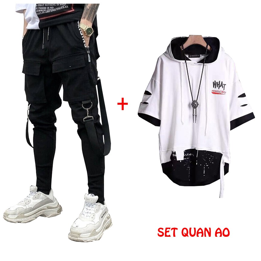 Bộ Quần Áo Thun Nam Tay Ngắn Kết Hợp Quần Túi Hộp Trẻ Trung AO TOP 120 + JOGGER 18 | BigBuy360 - bigbuy360.vn