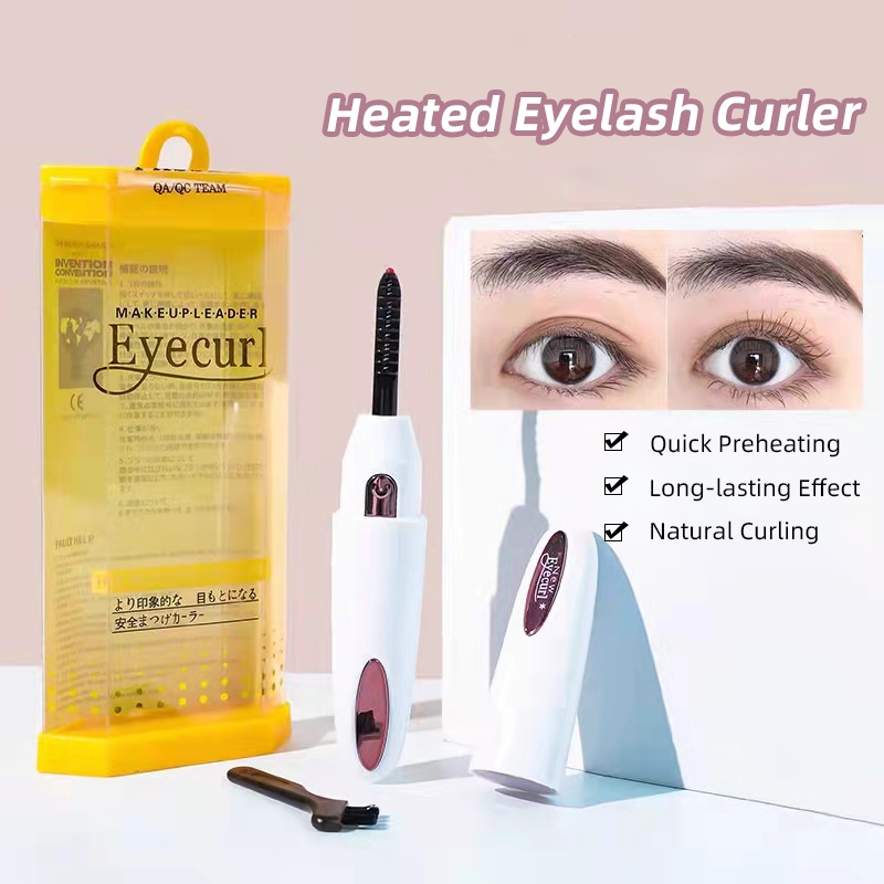 Máy Uốn Lông Mi Bằng Điện Màu Trắng Đen Có Thể Sạc Lại Bằng Cổng USB