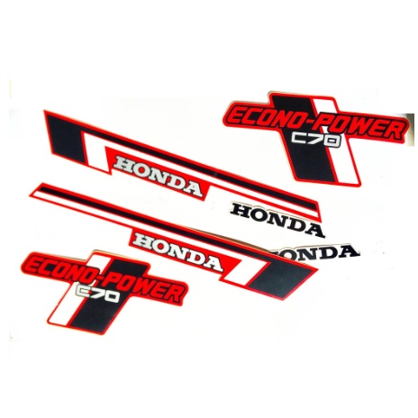 Honda DD đỏ Cub 70 Bộ tem logo sticker dán super xe cup đèn vuông 50cc 70cc