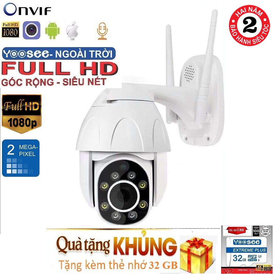 Camera Wifi Ngoài trời Yoosee Full HD 1080P PTZ - Quay 360 độ, chống nước, có màu ban đêm | BigBuy360 - bigbuy360.vn