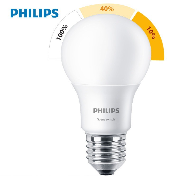Bóng Đèn Philips LED Scene Switch 3 Cấp Độ Chiếu Sáng 9W 3000K E27 - Ánh Sáng Vàng | BigBuy360 - bigbuy360.vn