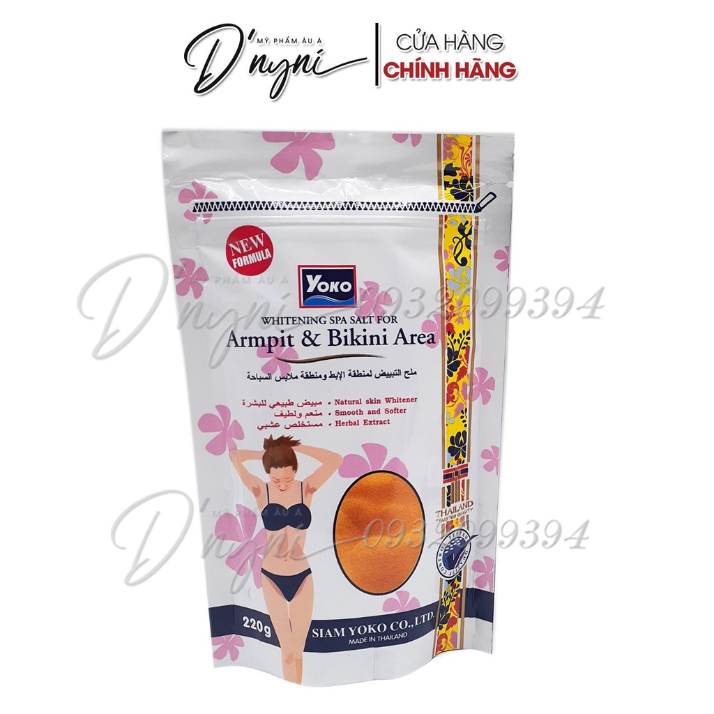 Muối Tắm Tẩy Tế Bào Chết Làm Sáng Da Vùng Nách Và Bikini YOKO WHITENING SPA SALT 220g Thái Lan