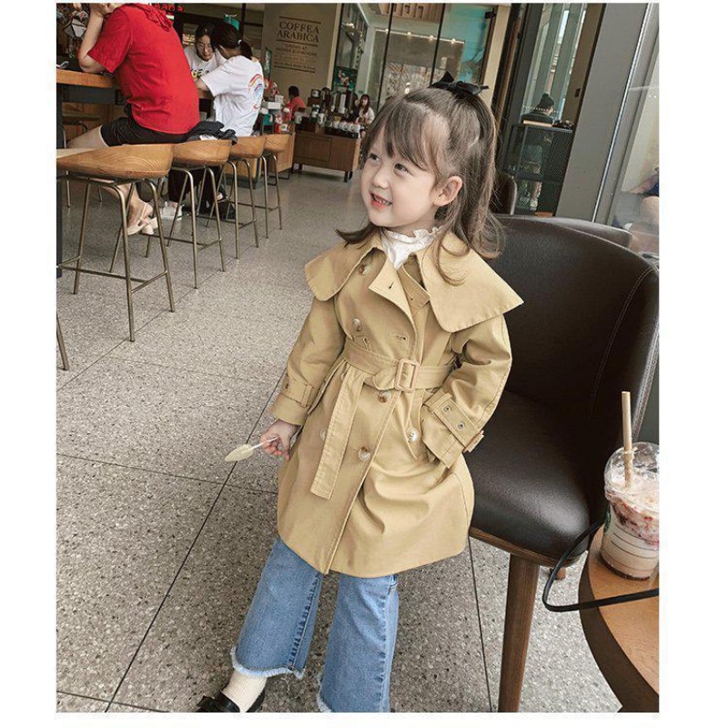 Áo khoác bé gái mangto dáng dài hàng Quảng Châu L1 chất liệu kaki sang chảnh Xiaomimi E1.108.NA.90