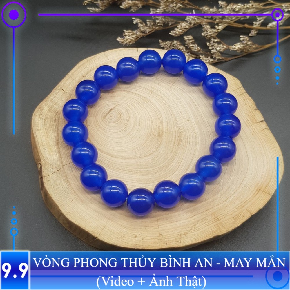 Vòng tay Phong thủy Xanh biển may mắn, tài lộc, bình an phù hợp Nam Nữ Mệnh Thủy, Mộc  - Đủ size 6,8,10 ly (mm)