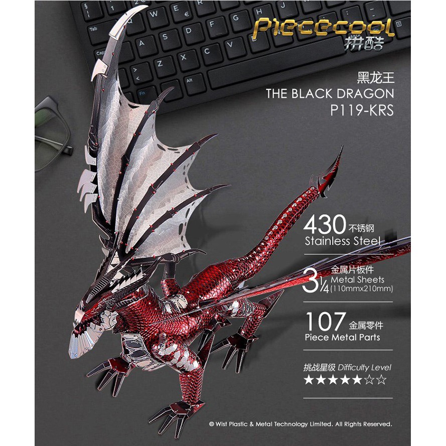 Mô hình thép 3D tự ráp Black Dragon