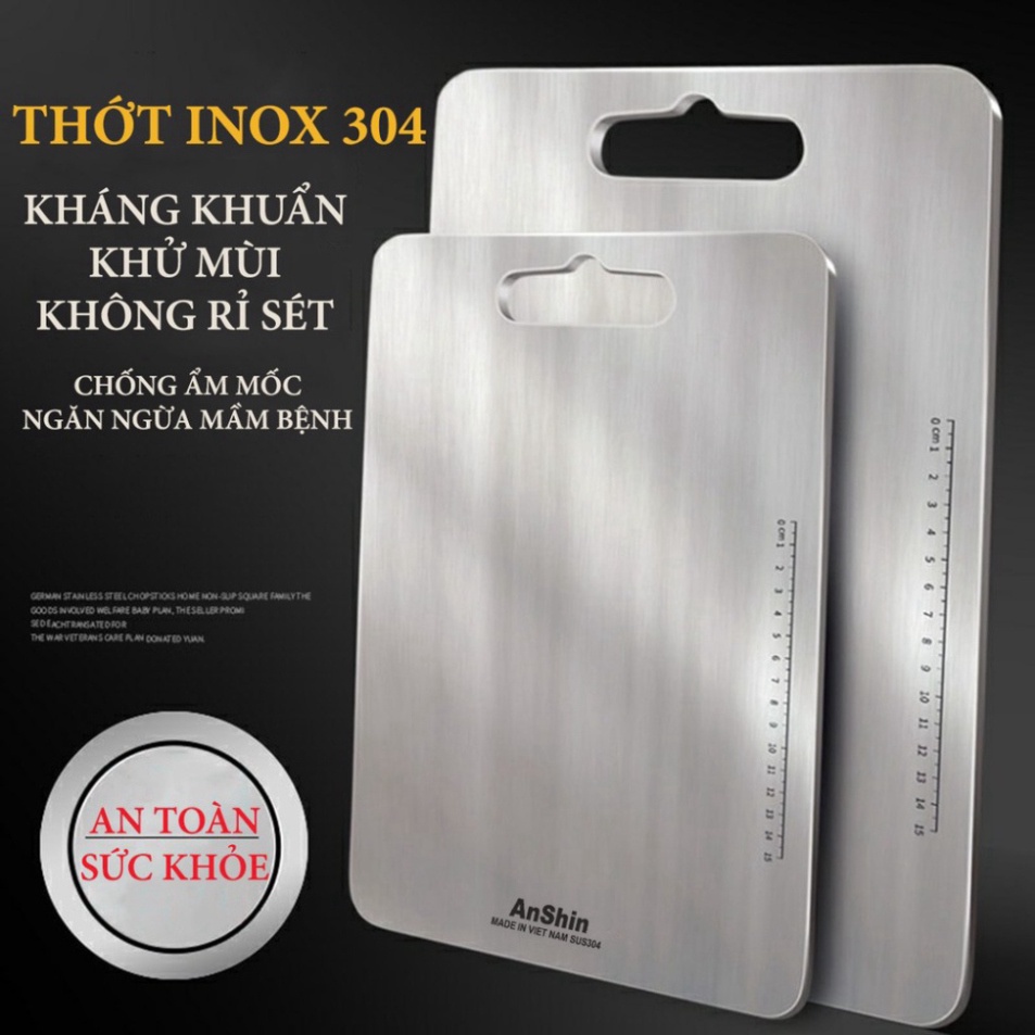 Thớt Kính Cường Lực Thớt inox 304 Cao Cấp Kháng Khuẩn Chống Ẩm Mốc Vệ Sinh Dễ Dàng An Toàn Tiện Lợi