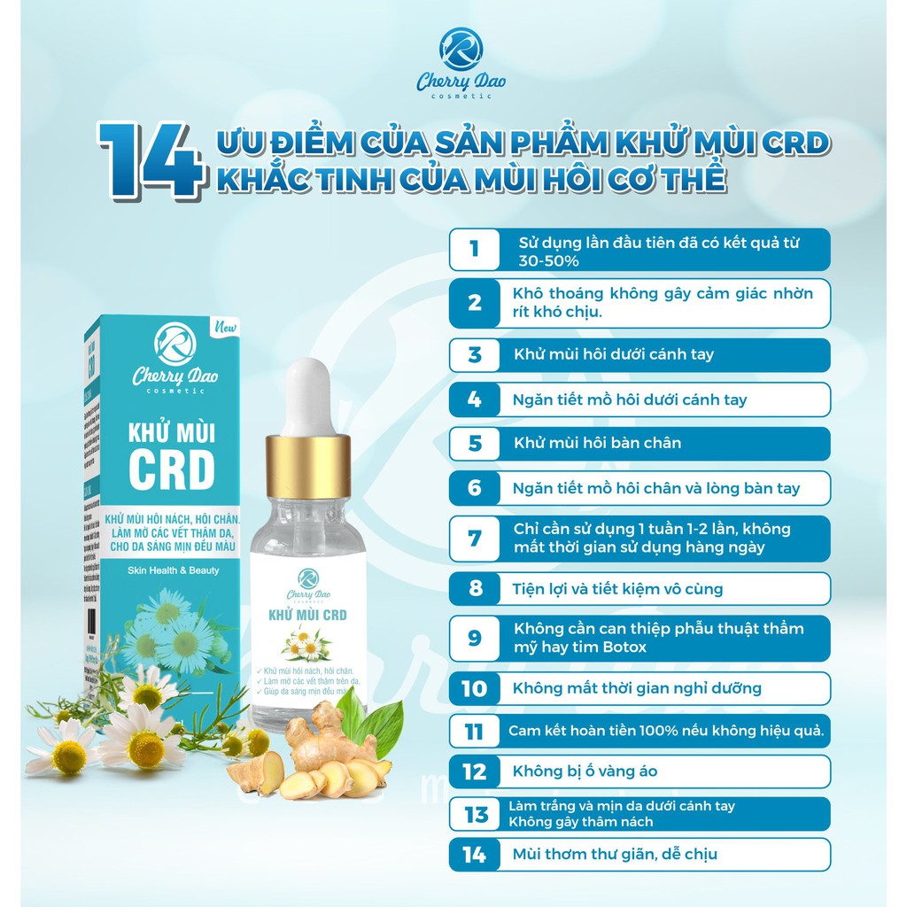 Serum CRD Cherry Đào khử mùi hôi nách hôi chân ngăn mồ hôi tay 5Ml