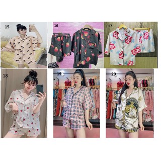 Đồ Bộ Lụa Mới - Satin Tay Cánh Dơi Quần Đùi (40-62kg)