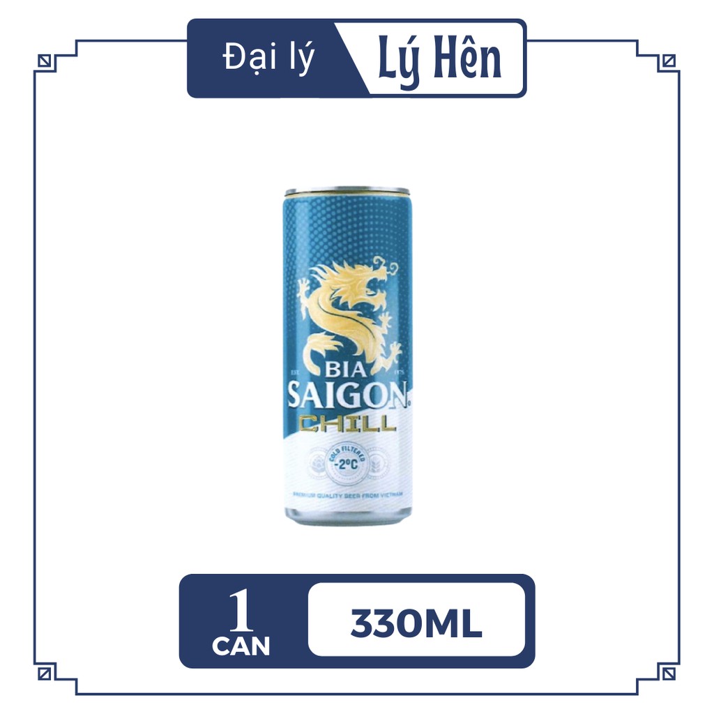 Lon Lẻ Cao Bia Saigon Chill  330ml/Lon Date Mới