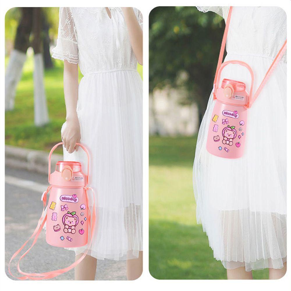 PISTA Bình Nước 1000ML Họa Tiết Hoạt Hình Dễ Thương