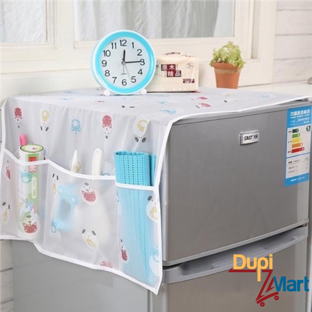 [TIỆN ÍCH] Tấm phủ tủ lạnh có túi đựng 2 bên tiện lợi vải chống thấm nước chống bụi bẩn đa năng tiện lợi- DupiMart
