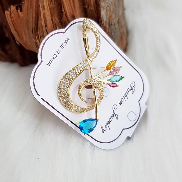 Cài áo kiểu khóa Son (Sol), khóa nhạc.