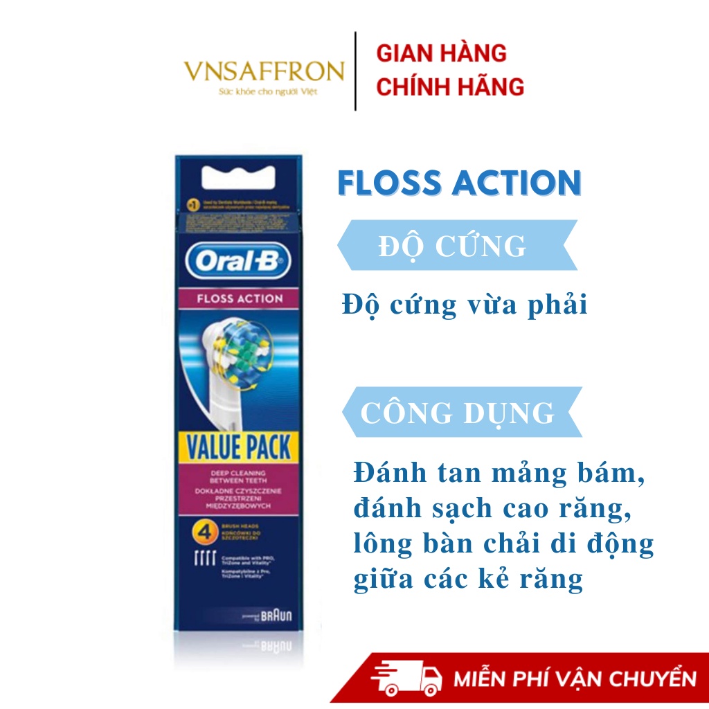 [CHÍNH HÃNG] Đầu bàn chải đánh răng điện Oral B thay thế phù hợp mọi loại bàn chải của Oral-B, gumcare, Sensitive