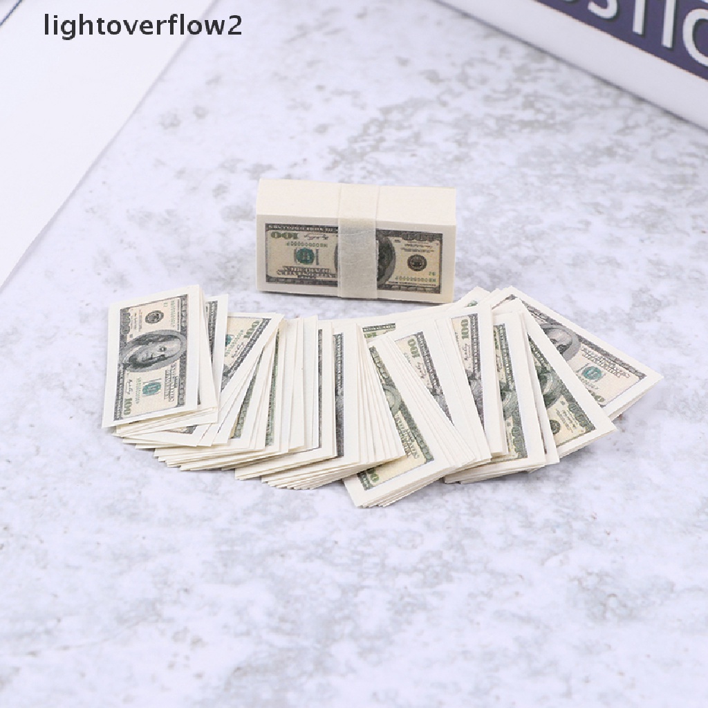 Bộ 100 tờ tiền đô la mini tỉ lệ 1: 12 cho nhà búp bê